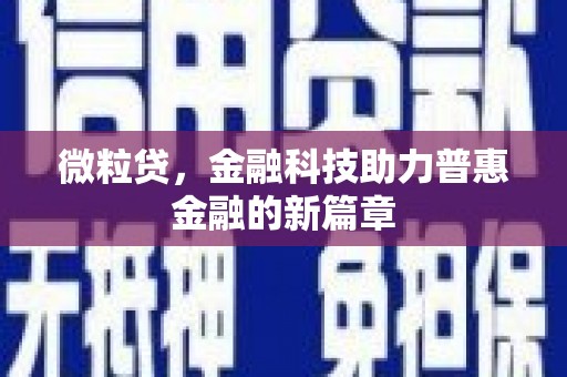 莱西微粒贷，金融科技助力普惠金融的新篇章