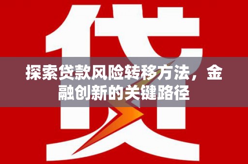 莱西探索贷款风险转移方法，金融创新的关键路径