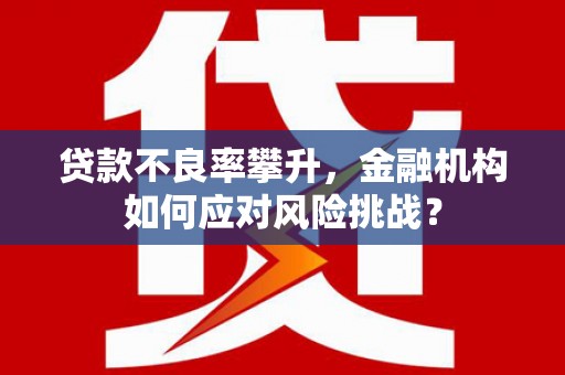 莱西贷款不良率攀升，金融机构如何应对风险挑战？