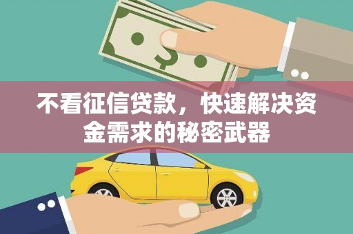 莱西不看征信贷款，快速解决资金需求的秘密武器