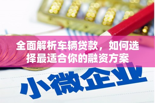 莱西全面解析车辆贷款，如何选择最适合你的融资方案