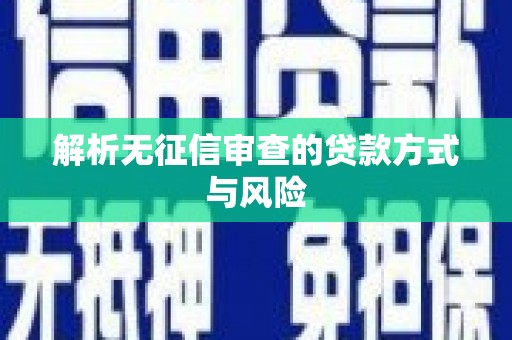 莱西解析无征信审查的贷款方式与风险