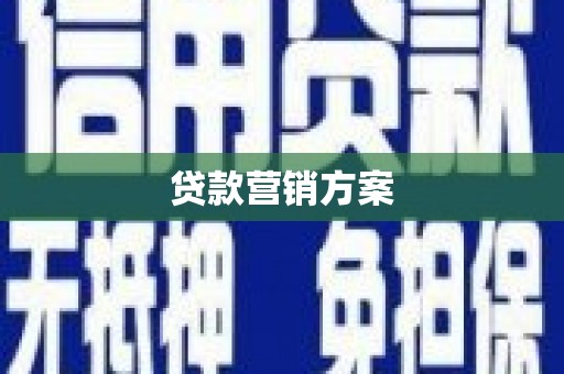 莱西贷款营销方案